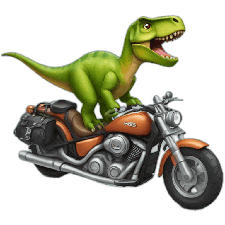 dinosaur on a motorcycle emoji