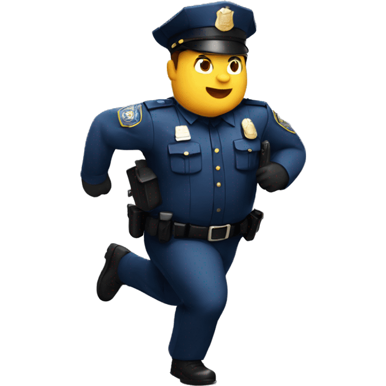 extremely tubby police officer running emoji