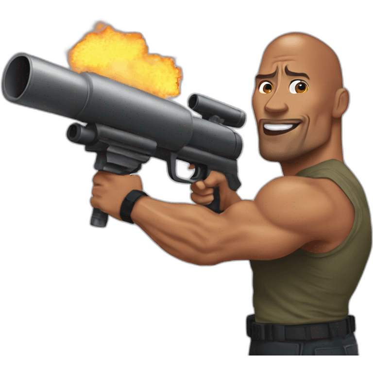 Dwayne Johnson with a Bazooka emoji