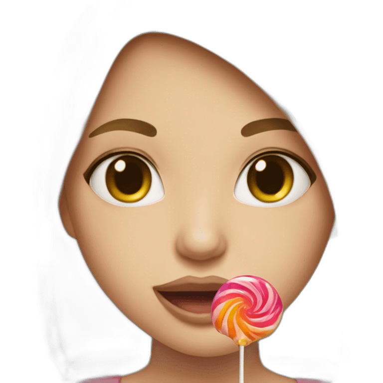 Girl With lolipop in mouth emoji