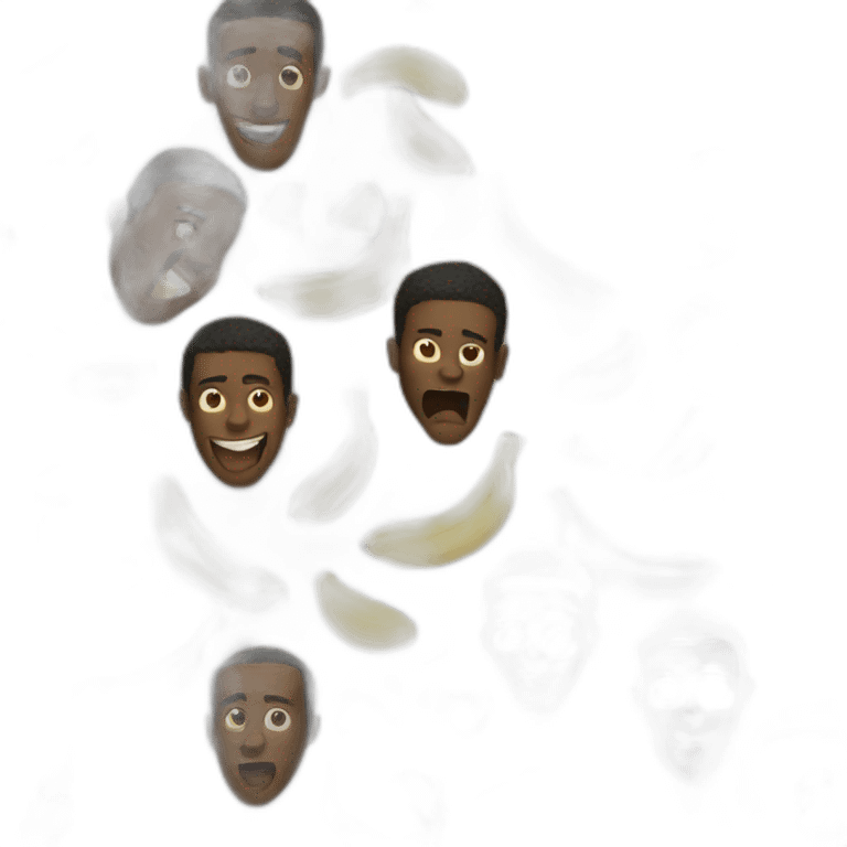 black men eat a banana emoji