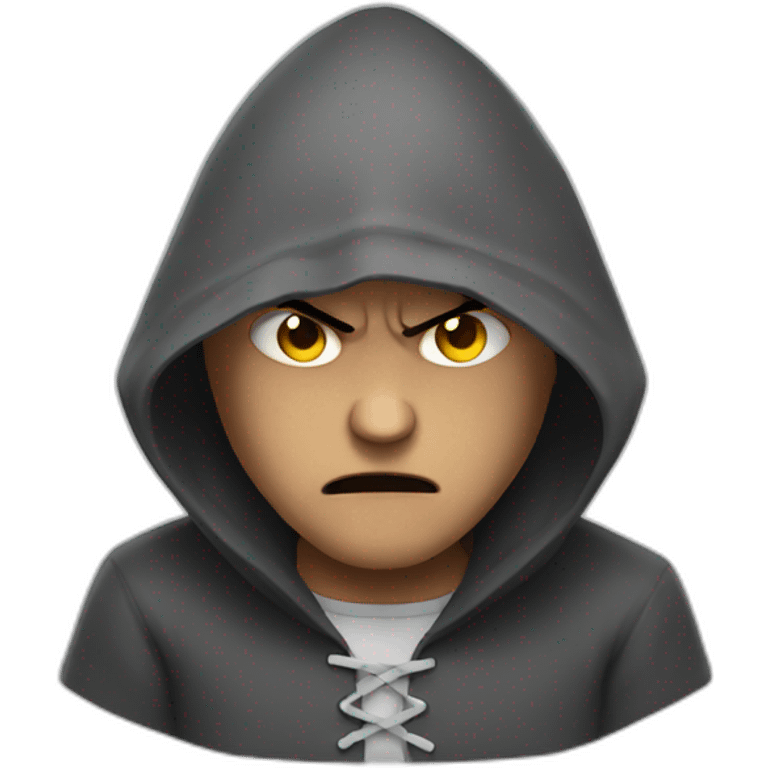 angry hooded man emoji