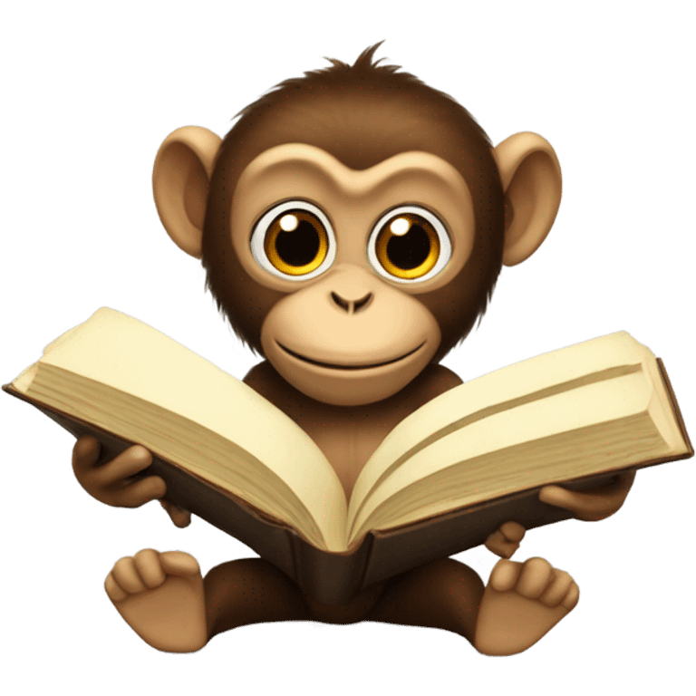 Monkey reading a big book emoji