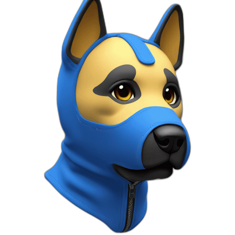 Neoprene K9 Hood Puppy-men mask blue emoji