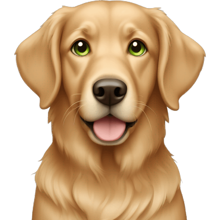 Light Brown retriever with green eyes emoji