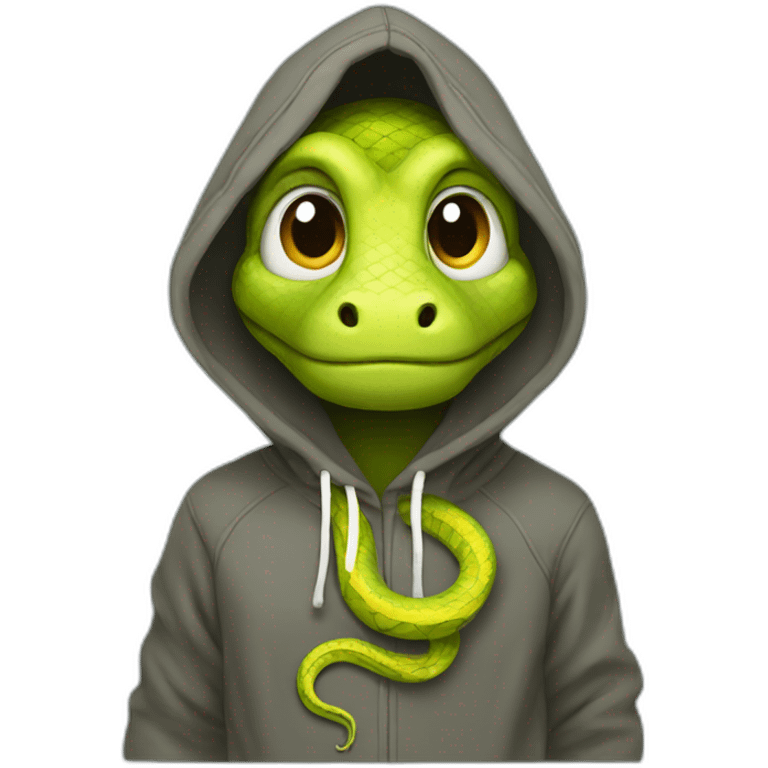 Snake with a hoodie emoji