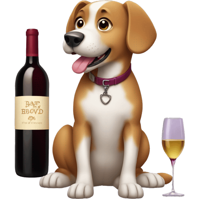 Dog with wine emoji