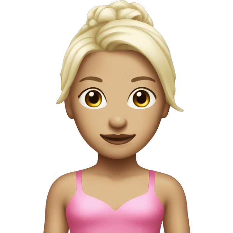 white blonde hair dancer with pink tutu emoji