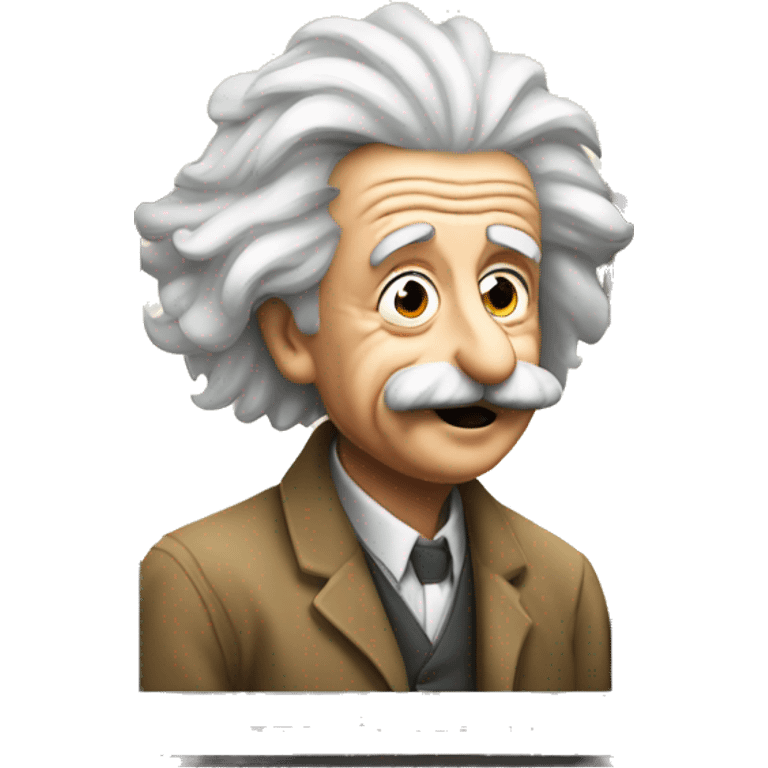 Albert Einstein looks out the window emoji