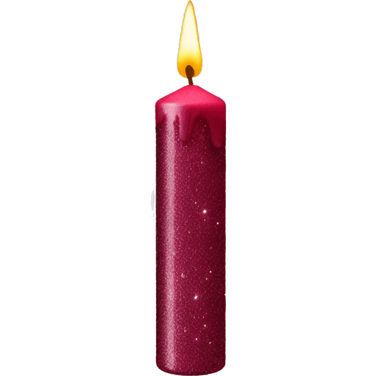 Burgundy candles with Glitzer emoji