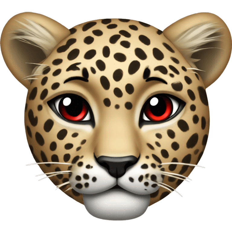 Leopard with red lips and bow looking sassy emoji