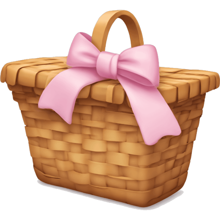 Picnic  basket in light pink bow emoji