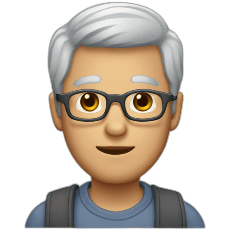 50th men with light beard and grey hair emoji