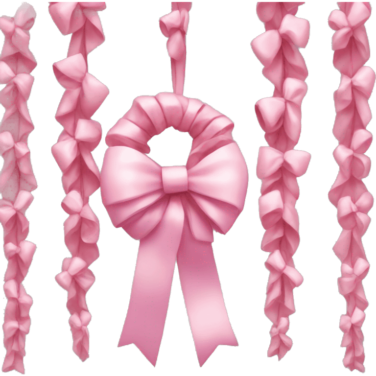 Pink bow Christmas garland  emoji