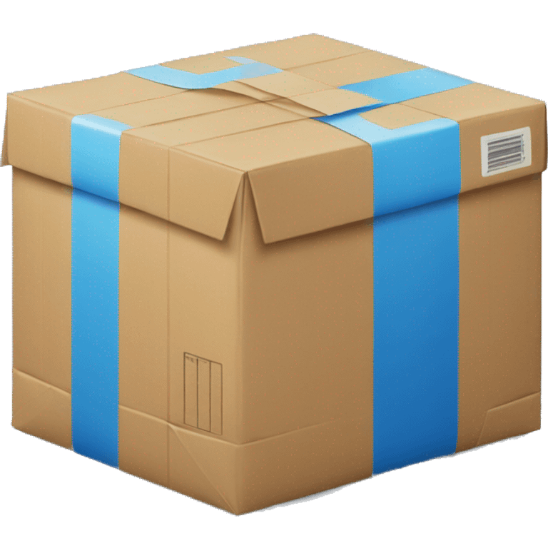 A big blue e-commerce parcel emoji