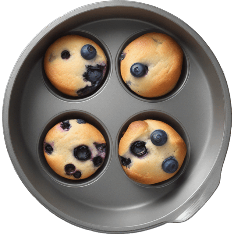 Blueberry muffins in a pan emoji