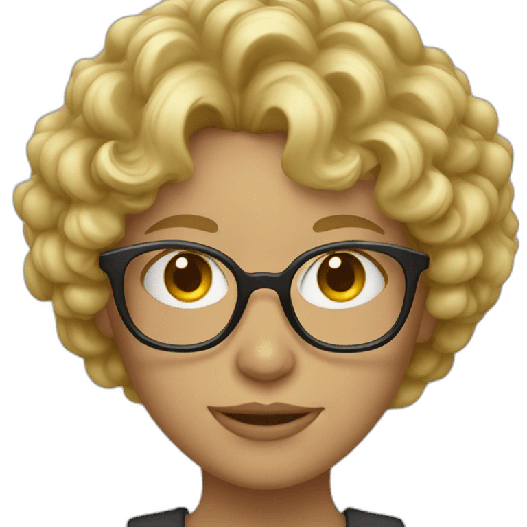 blond lady with curly hair and glasses emoji