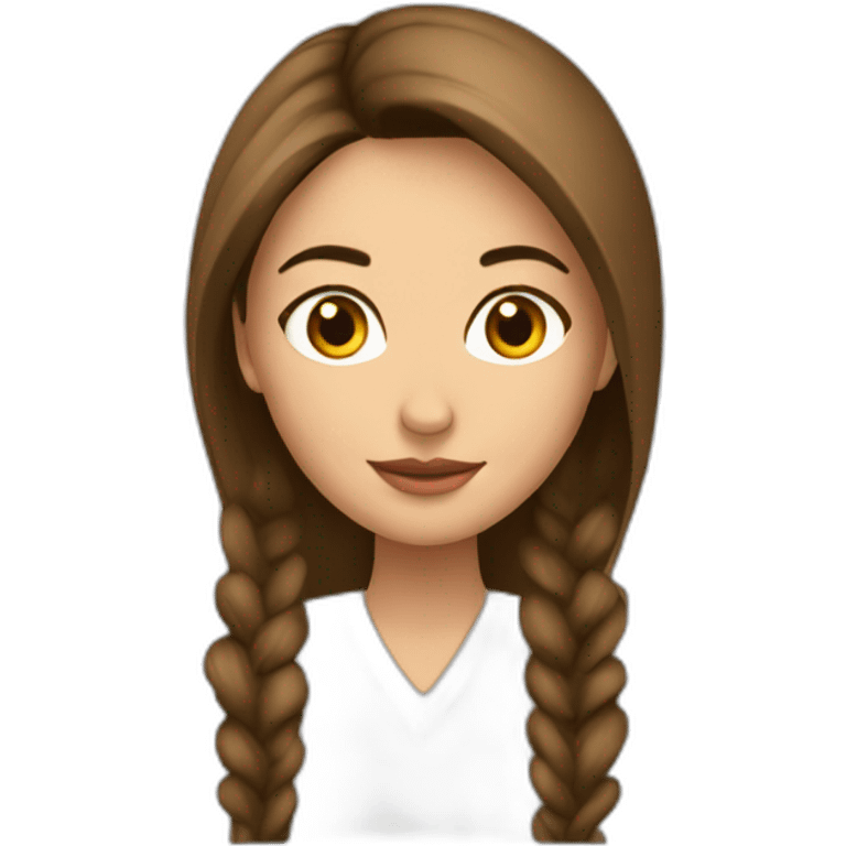 Mujer blanca cabello largo medio marron emoji