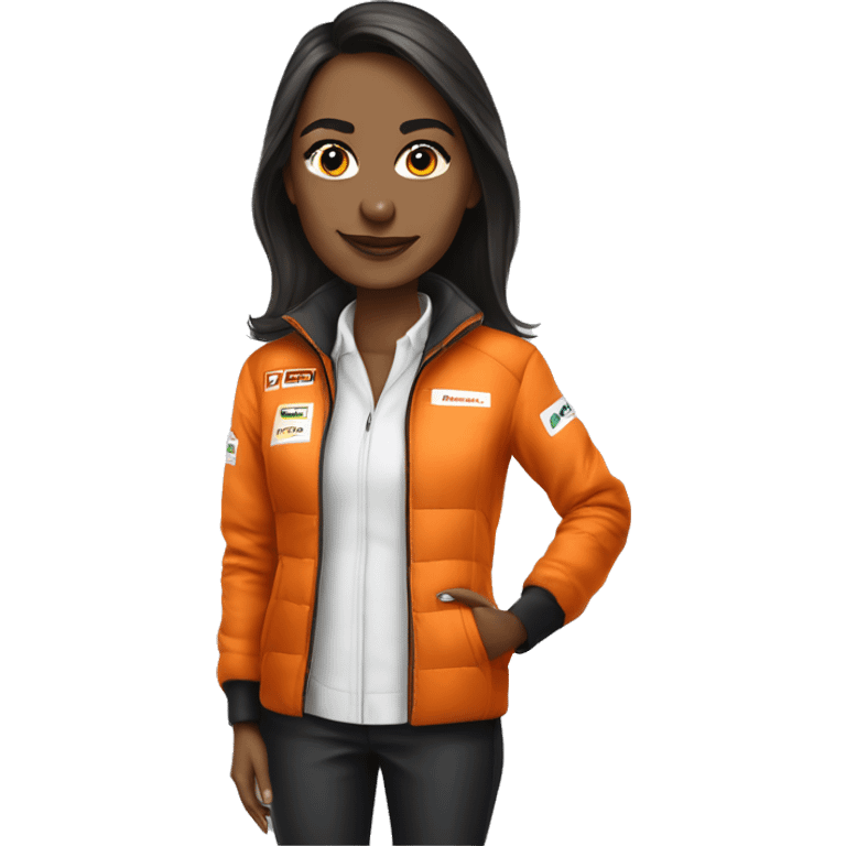 Tatiana Calderon with Clothes of McLaren F1 Team emoji