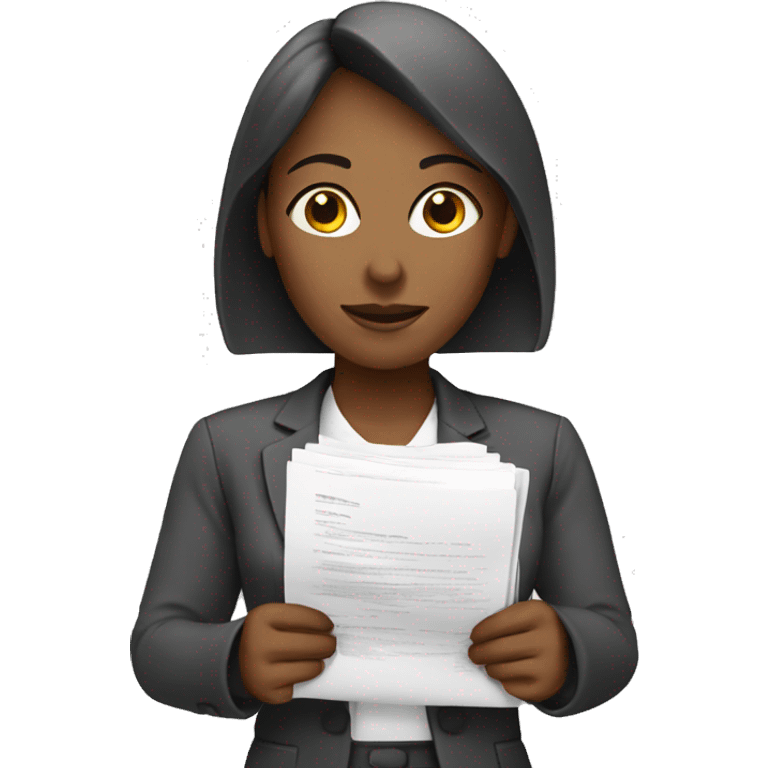 women with documents emoji