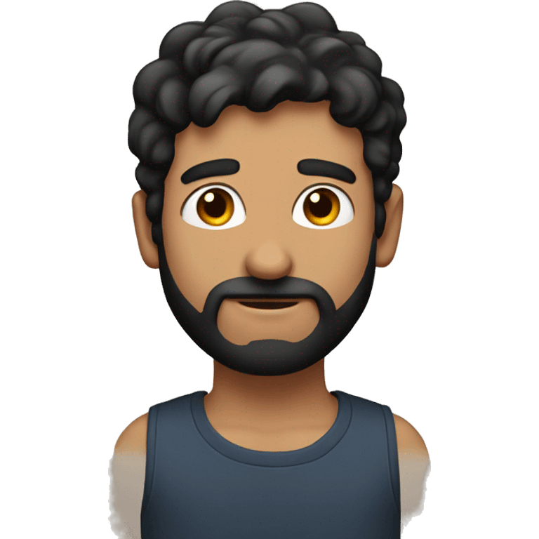 guy with nose above average with black hair and beard emoji