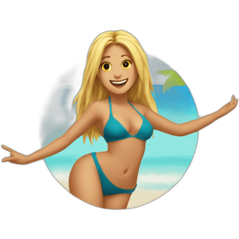 Shakira dance to the beach emoji