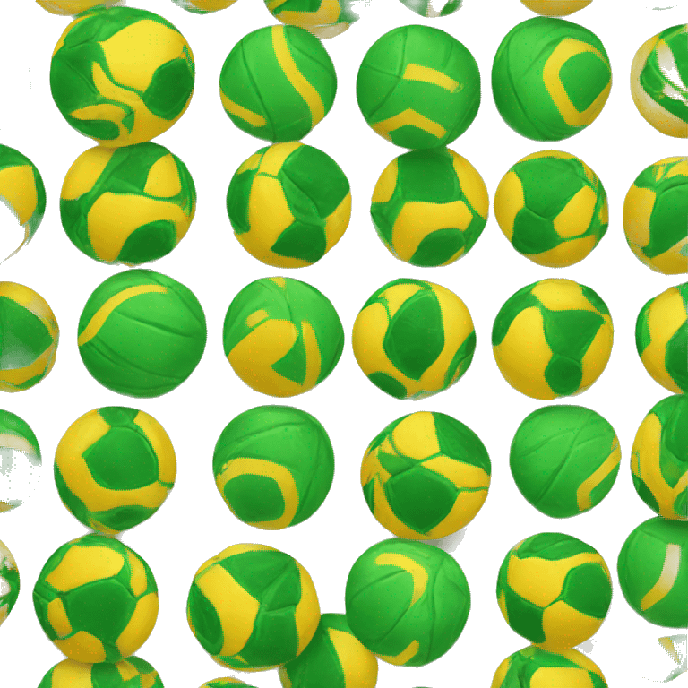 A green and yellow ball emoji