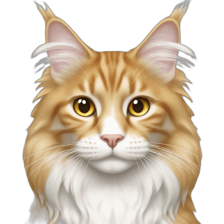 gold white maine coon cat emoji