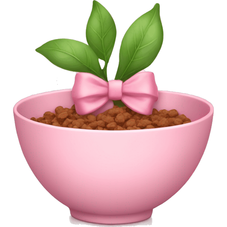 Soft pink bowl with bow emoji