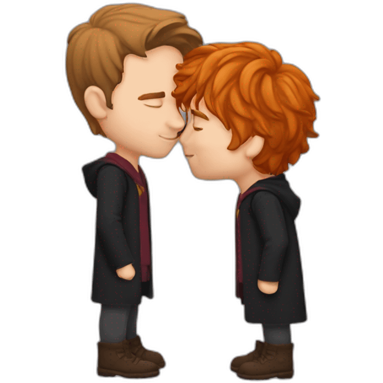 Emoji Harry potter kissing Ron Wesley emoji