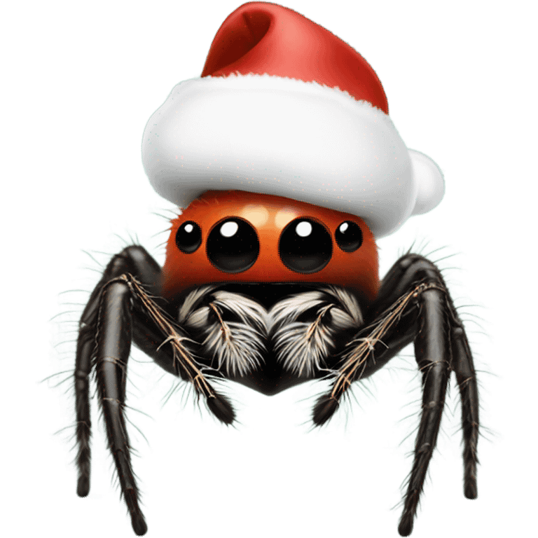 Jumping spider with Christmas hatching  emoji