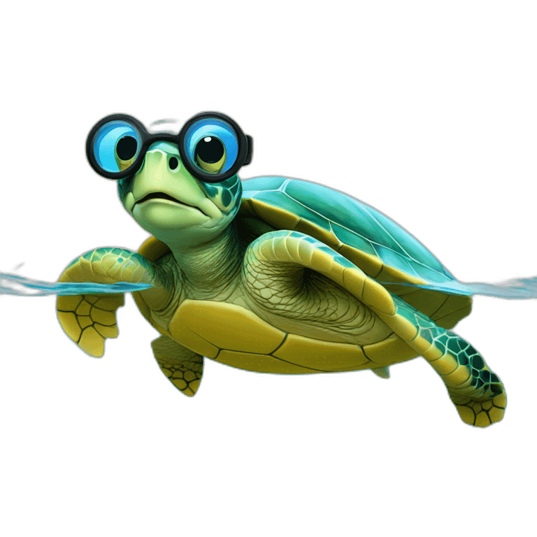 Seq turtle with wings and a snorkel emoji