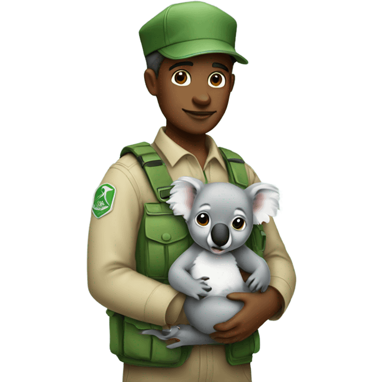 zookeeper holding koala emoji