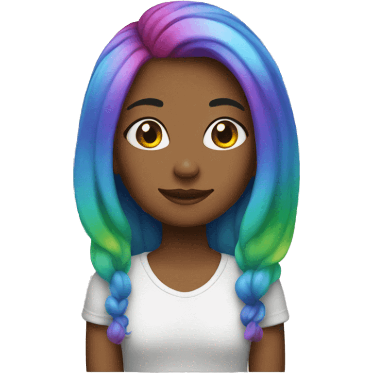 Girl with rainbow hair  emoji