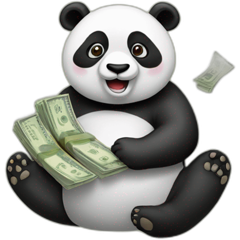 Panda having money emoji