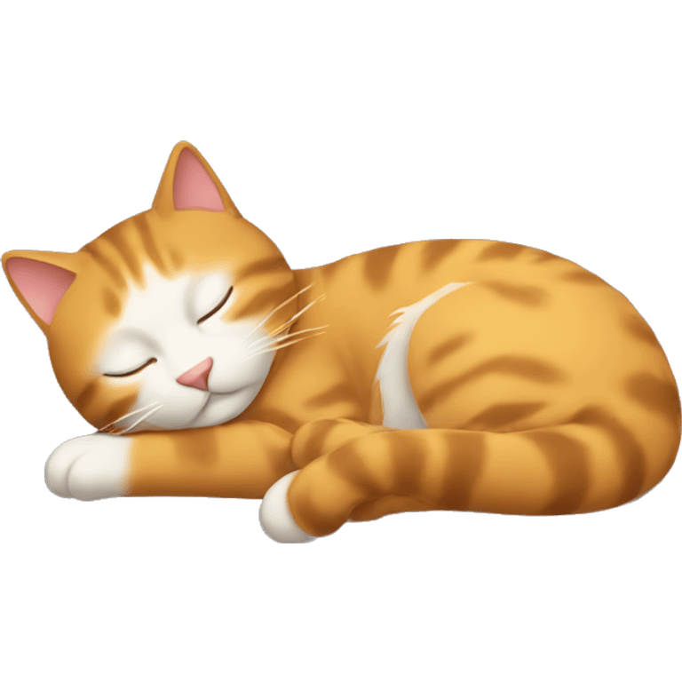 A sleeping cat with its tail bent to the left emoji