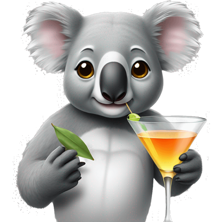 koala drinking a martini emoji