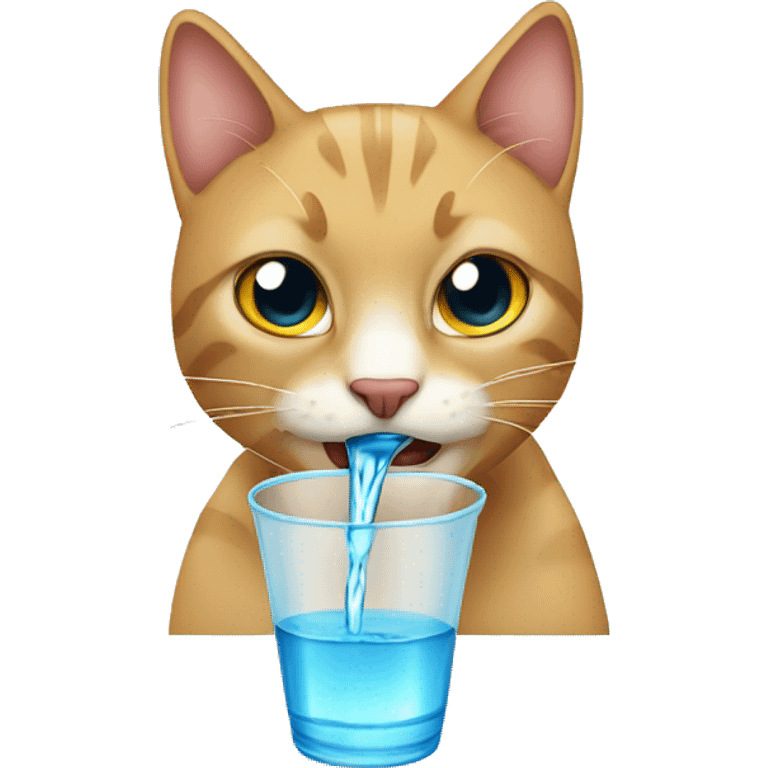 Cat drinking water emoji