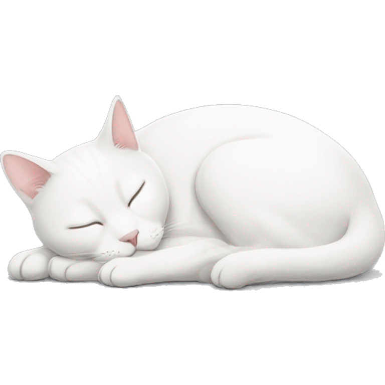 white cat sleeping emoji