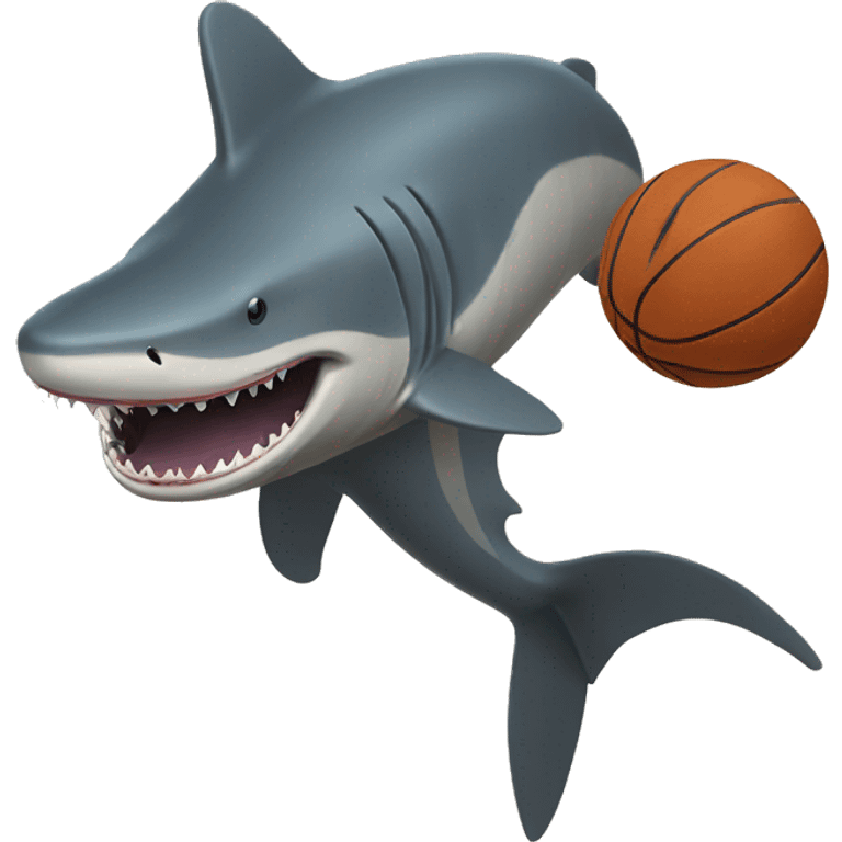 Basking shark playing basketball  emoji