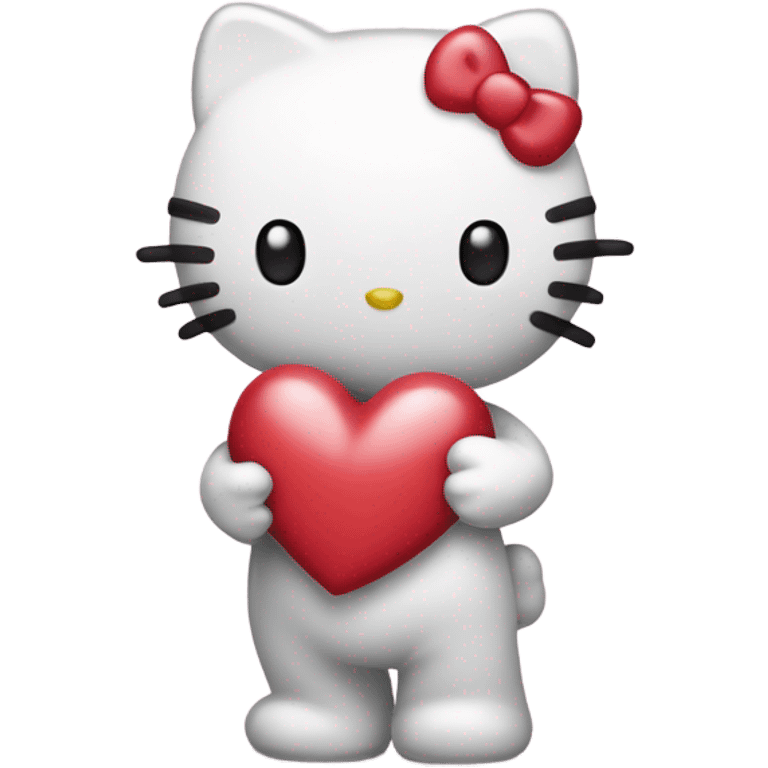 hello kitty with heart emoji