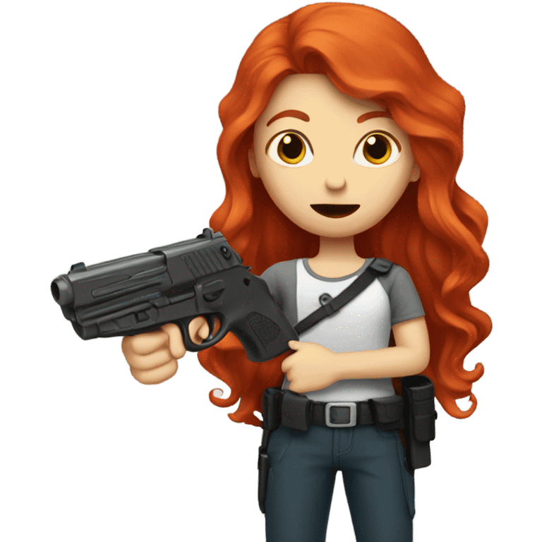 Red head with a pistol  emoji