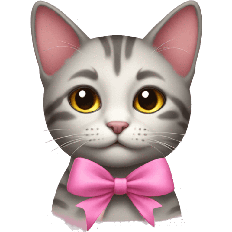 Cat with a pink Bow emoji