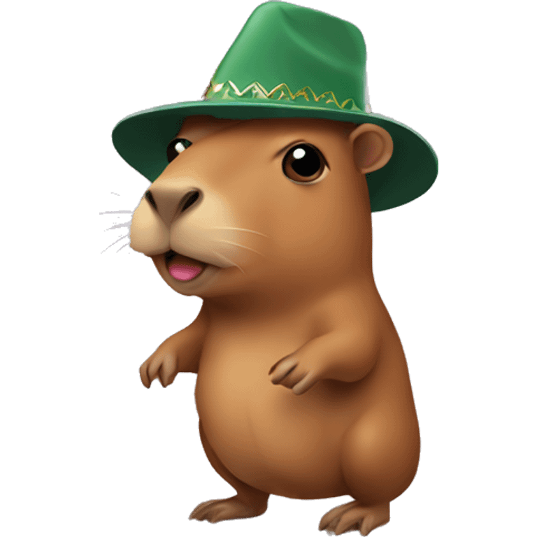 Capibara con sombrero de navidad emoji