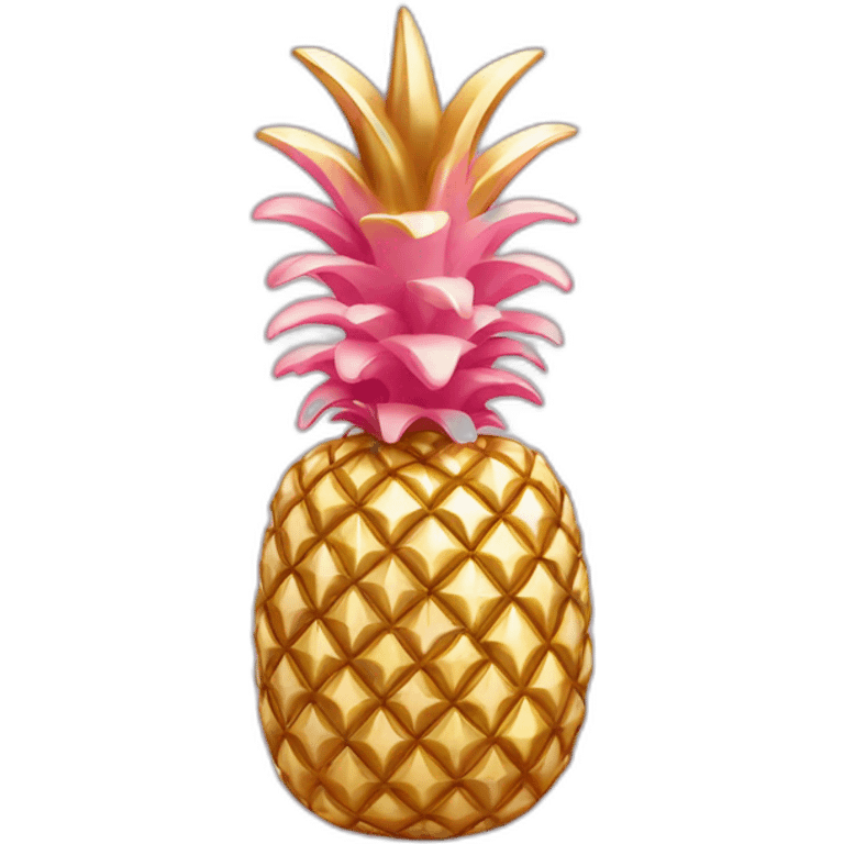 Gold pink pineapple emoji