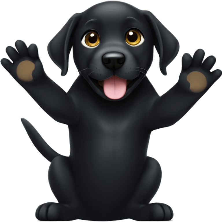 black labrador puppy high five emoji