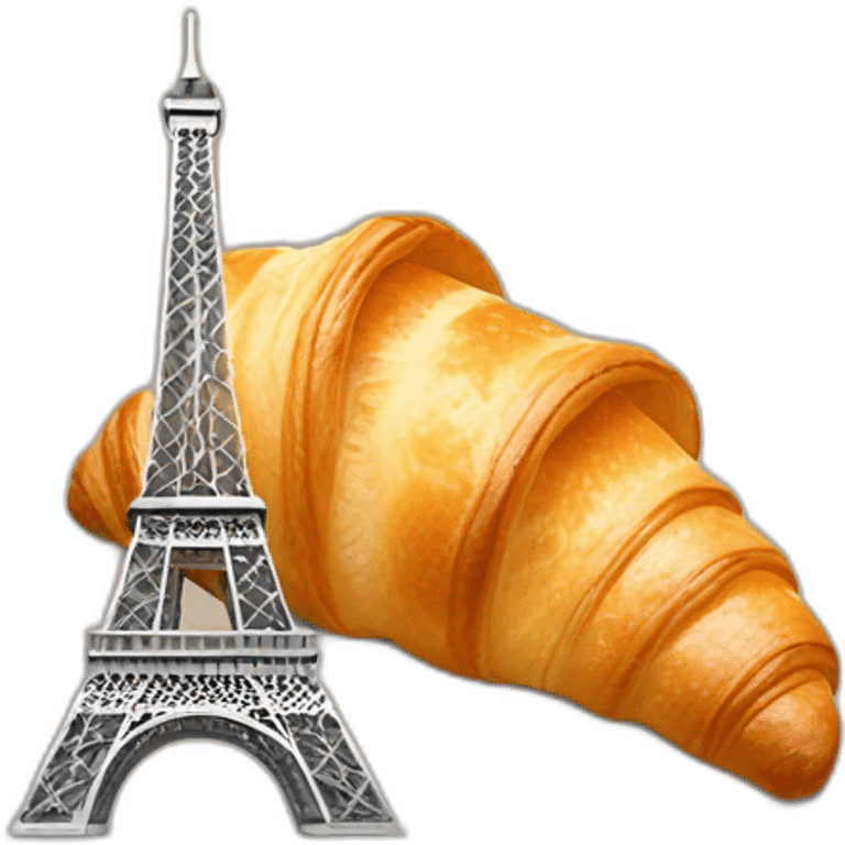 croissant, Eiffel Tower, steam emoji