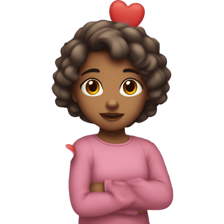 Niña con corazon emoji