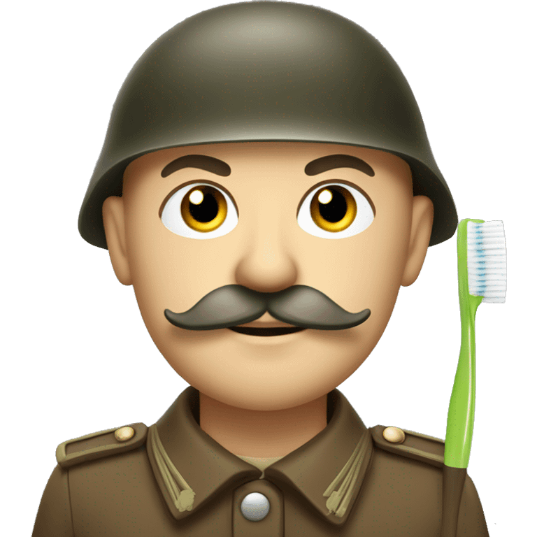 German soldier with toothbrush moustache In brown uniform emoji