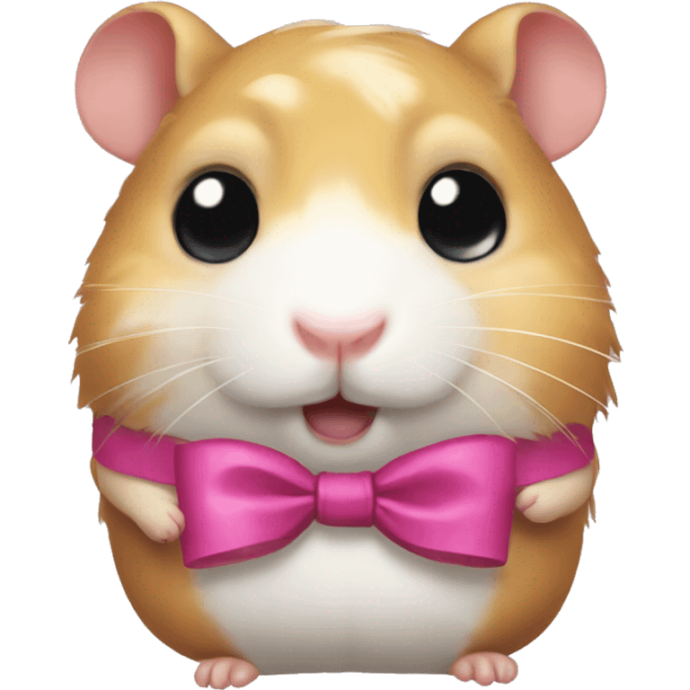 hamster with tears and a bow emoji